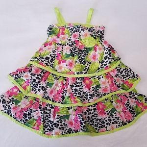 Penelope Mack flower, cheetah dress. Size 4T.